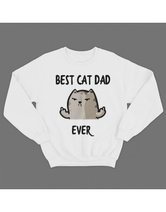 Прикольный свитшот с принтом "Best cat dad ever"